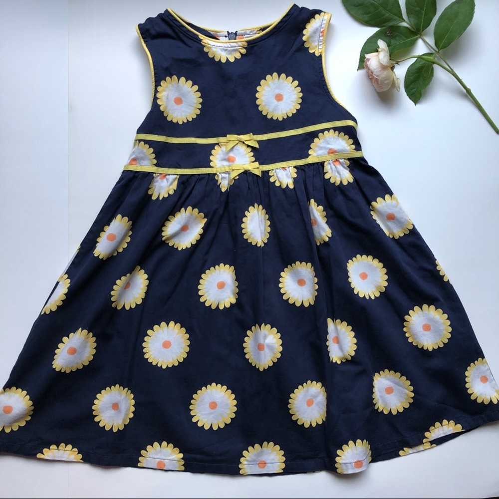 Gymboree Allover Flower print Navy Dress - Girls 5